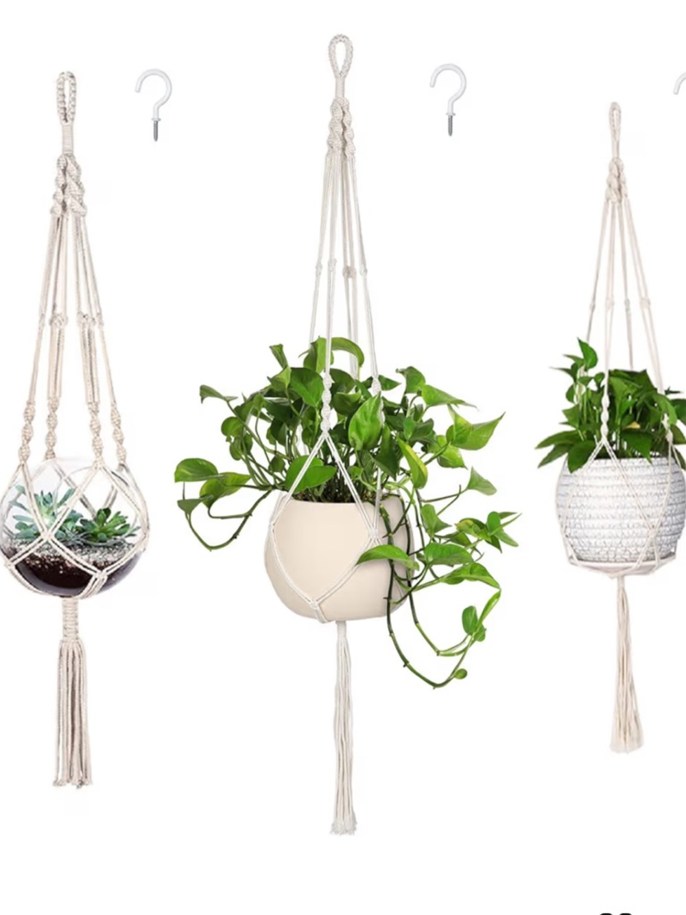 Macrame Boho Plant Hanger Set of 3